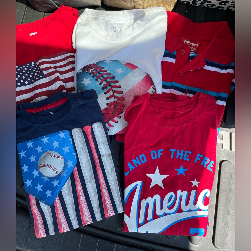 💥4th of July Red, White and Blue Boys Tees